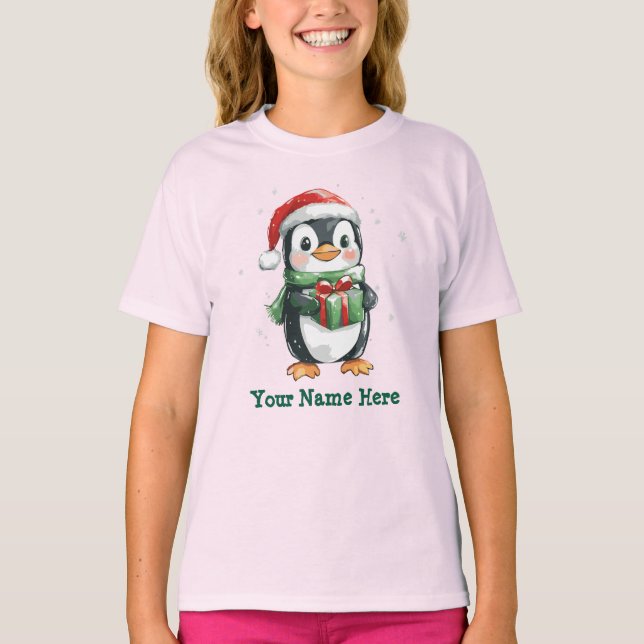 Camiseta pinguim no natal (Frente)