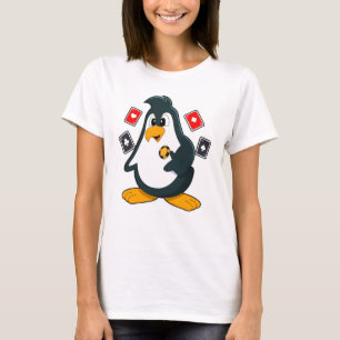 Camiseta Pinguim no Poker com cartões Poker
