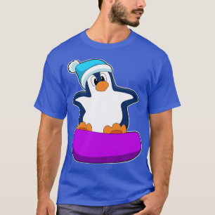 Camiseta Pinguim no Snowboard com Snowboard