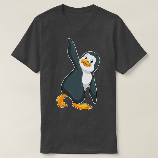 Camiseta Pinguim no Yoga Esforço (Frente do Design)
