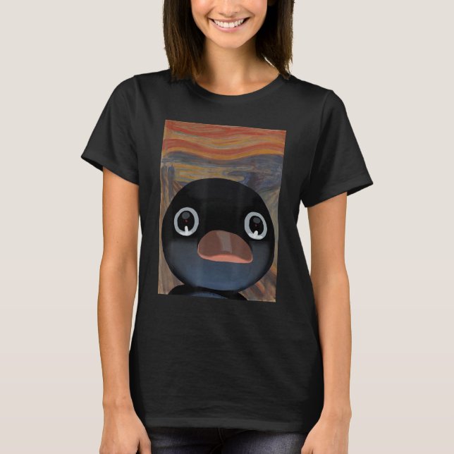 Camiseta pinguim-noot gritar Pinguim-meme engraçado (Frente)