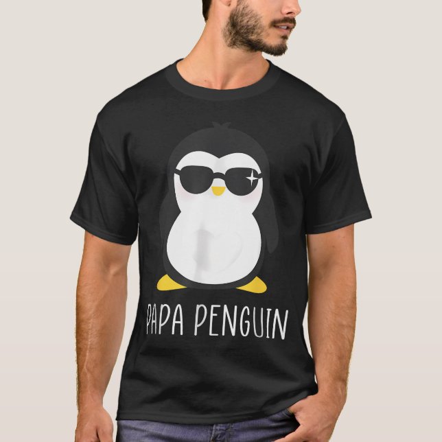 Camiseta Pinguim Papai - Pai Divertido e Fofo (Frente)