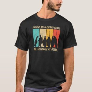 Camiseta Pinguim Para Mulheres Mãe Pinguins Pássaros Retro