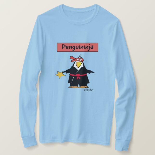 Camiseta Pinguim PENGUINJA ninja de Sandra Boynton (Frente do Design)