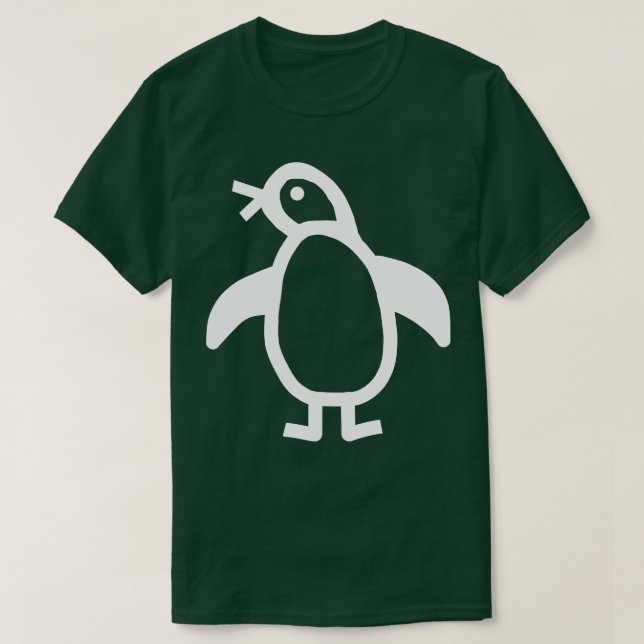 Camiseta Pinguim-pinguim-branco mínimo de animais-cúpula (Frente do Design)
