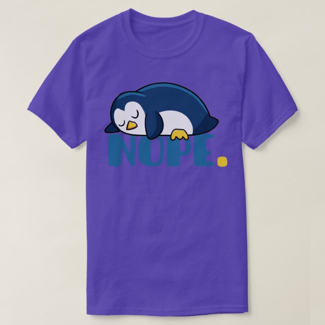 Camiseta pinguim preguiçoso engraçado 3 (Frente do Design)
