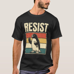Camiseta Pinguim Retro Resistir Pinguins Ativismo Homens Di