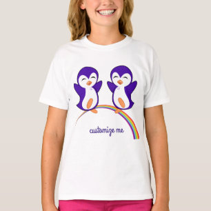 Camiseta Pinguim Roxo Cugado no Rainbow Custom Kids