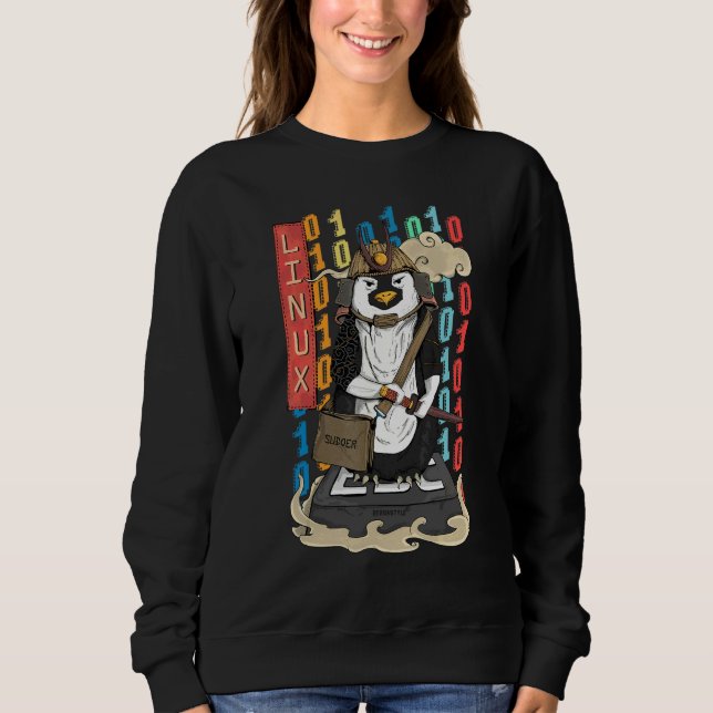 Camiseta Pinguim Samurai  Um Pinguim Linux (Frente)