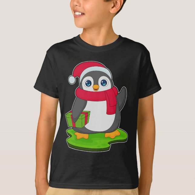 Camiseta Pinguim Scarf de Natal (Frente)