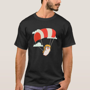 Camiseta Pinguim Skydiving Animal Bird Cute Sports Corte