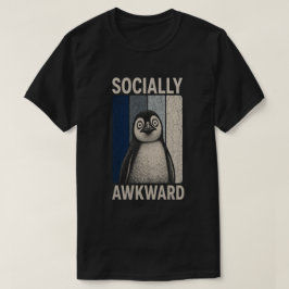 Camiseta Pinguim Socialmente Desajeitado Humor Retrô Engraç