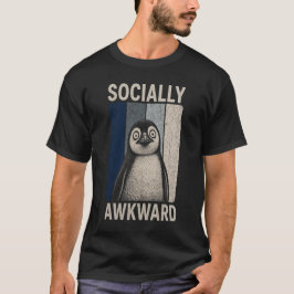 Camiseta Pinguim Socialmente Desajeitado Humor Retrô Engraç