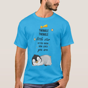 Camiseta Pinguim Super Bonito, Brilhante, Pequena Estrela