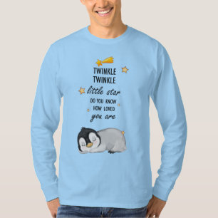 Camiseta Pinguim Super Bonito, Brilhante, Pequena Estrela