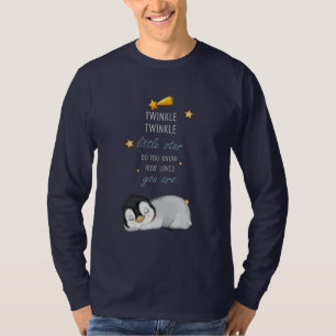 Camiseta Pinguim Super Bonito, Brilhante, Pequena Estrela