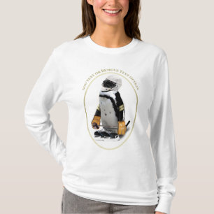 Camiseta Pinguim Usando Equipamento de Hóquei no Gelo