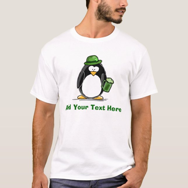 Camiseta Pinguim verde da cerveja (Frente)