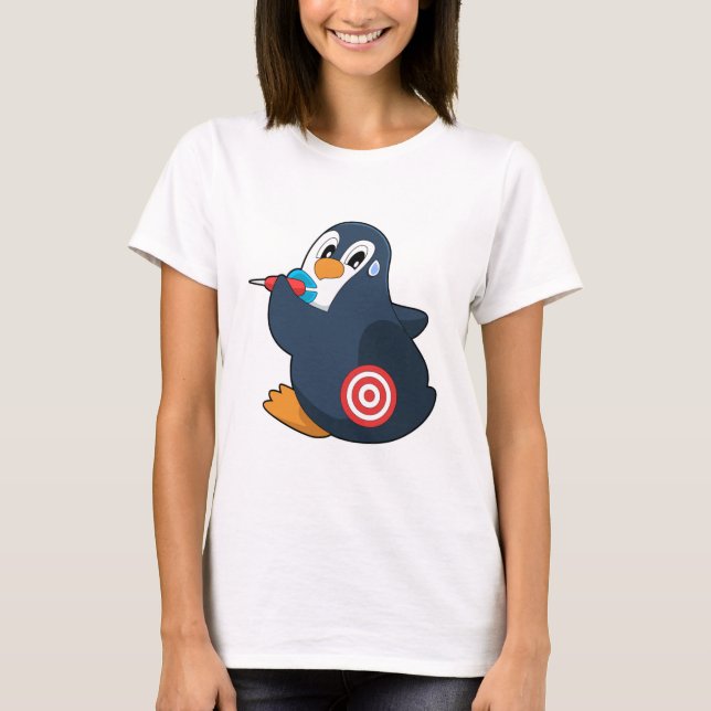 Camiseta Pinguin Darts Dart Dartboard (Frente)