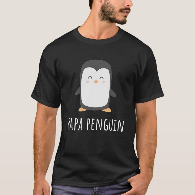Camiseta Pinguin Papa T-Shirt-Engraçado e Pai Bonito Presen (Frente)