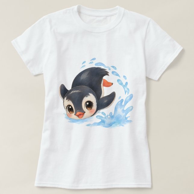 Camiseta Pinguin Plitsch Platsch (Frente do Design)