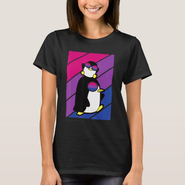 Camiseta Pinguin Pride Bisexual Flag Lgbtq Proud Ally Prid (Frente)