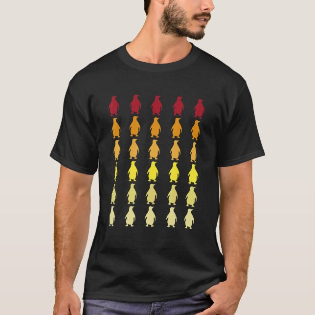 Camiseta Pinguin Retro Animal Patterno (Frente)