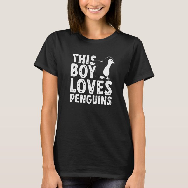 Camiseta Pinguin This Boy ama Crianças Pinguins (Frente)