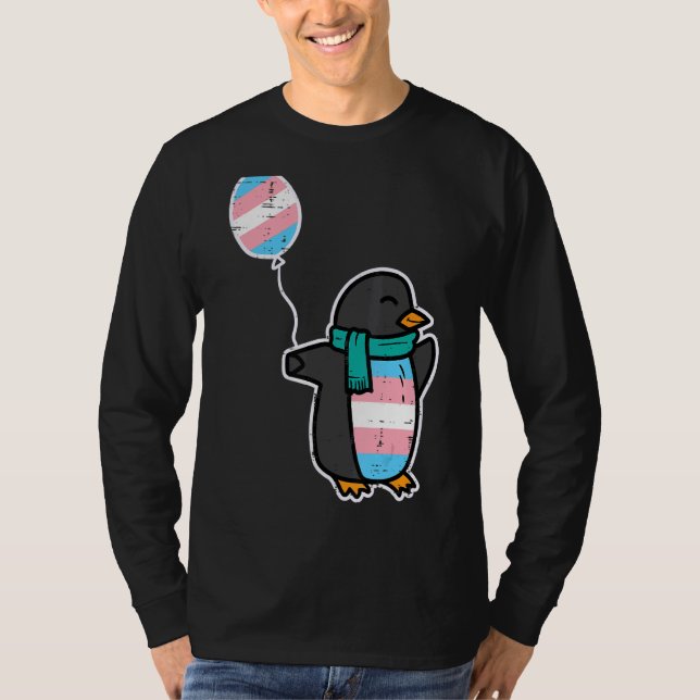 Camiseta Pinguin Transgender Trans Pride Studs Flag Transse (Frente)