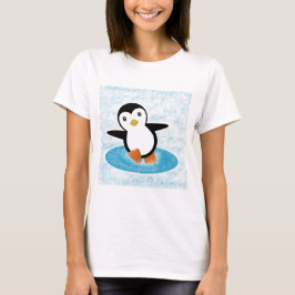 Camiseta Pingüino patinando en la nieve
