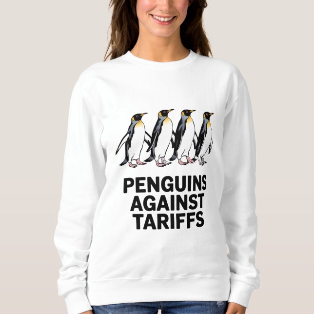 Camiseta Pinguins Antigos Protestam Contra Tarifas Engraçad (Frente)