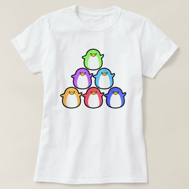 Camiseta Pinguins bonitos (Frente do Design)