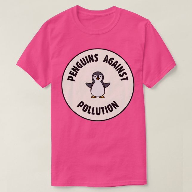 Camiseta Pinguins Contra Poluição (Frente do Design)