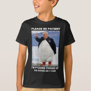 Camiseta Pinguins Contra Tarifas Protesto Anti-trump Mãos