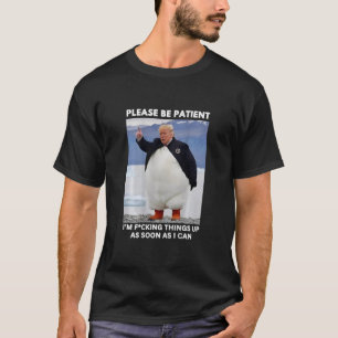Camiseta Pinguins Contra Tarifas Protesto Anti-trump Mãos