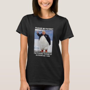 Camiseta Pinguins Contra Tarifas Protesto Anti-trump Mãos
