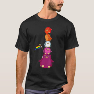 Camiseta Pinguins Cubo De Orgulho gay De Bandeira Do Bi Pri