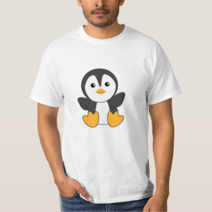 Camiseta Pinguins Cutes Para Crianças Pássaros Engraçados