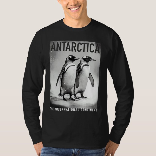 Camiseta Pinguins da Antártida O Continente Internacional (Frente)