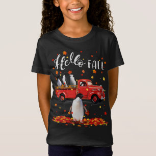 Camiseta Pinguins de Maple Queda de Folha de outono Caminhã