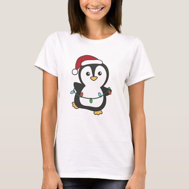 Camiseta Pinguins de Natal de Inverno Pinguins (Frente)
