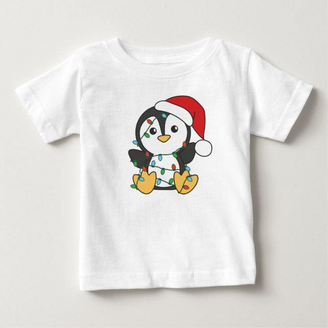 Camiseta Pinguins de Natal de Inverno Pinguins (Frente)
