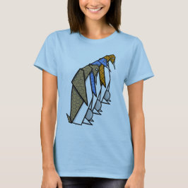 Camiseta Pinguins De Padrões De Padrões De Papel Origami