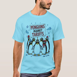 Camiseta pinguins engraçados contra pautas resistem ao prot