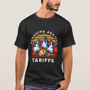 Camiseta Pinguins Engraçados Contra Tarifas Resistem Protes