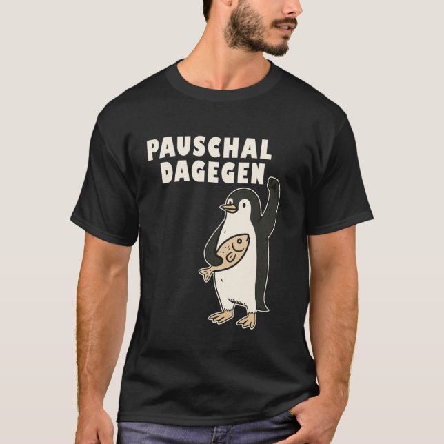 Camiseta Pinguins Engraçados Resistem Pinguins Protestam Co (Frente)