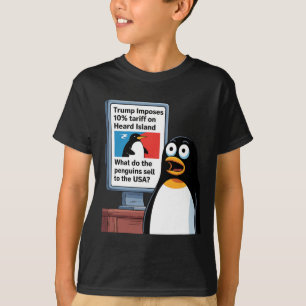 Camiseta Pinguins Engraçados Trump Injustiça Política Tarif