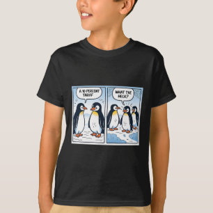 Camiseta Pinguins engraçados Trump Tarifas 10% Sarcasmo pol