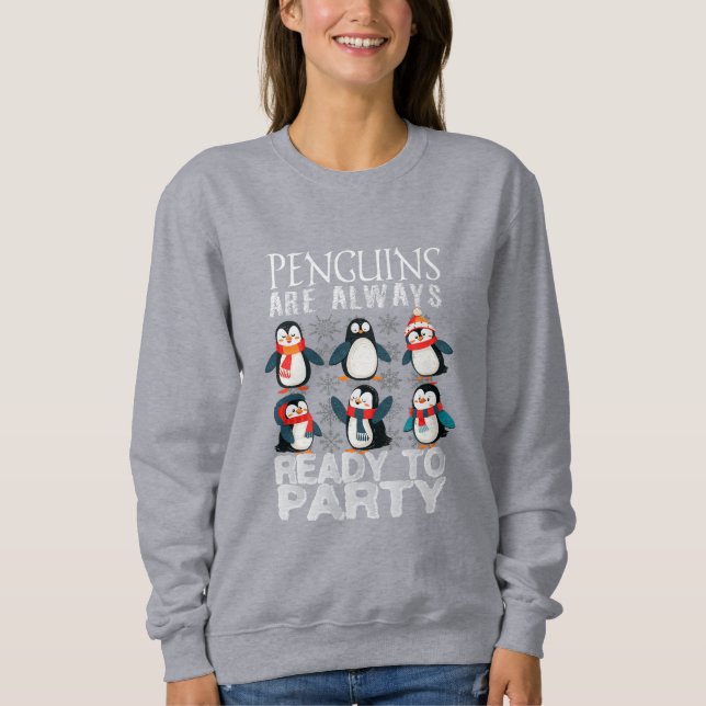 Camiseta Pinguins felizes estão sempre festejando o suor fe (Frente)