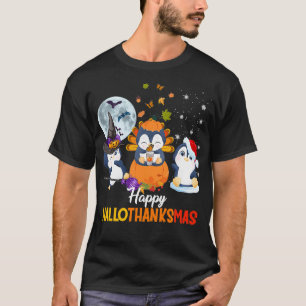 Camiseta Pinguins Halloween E Feliz Natal Hallo